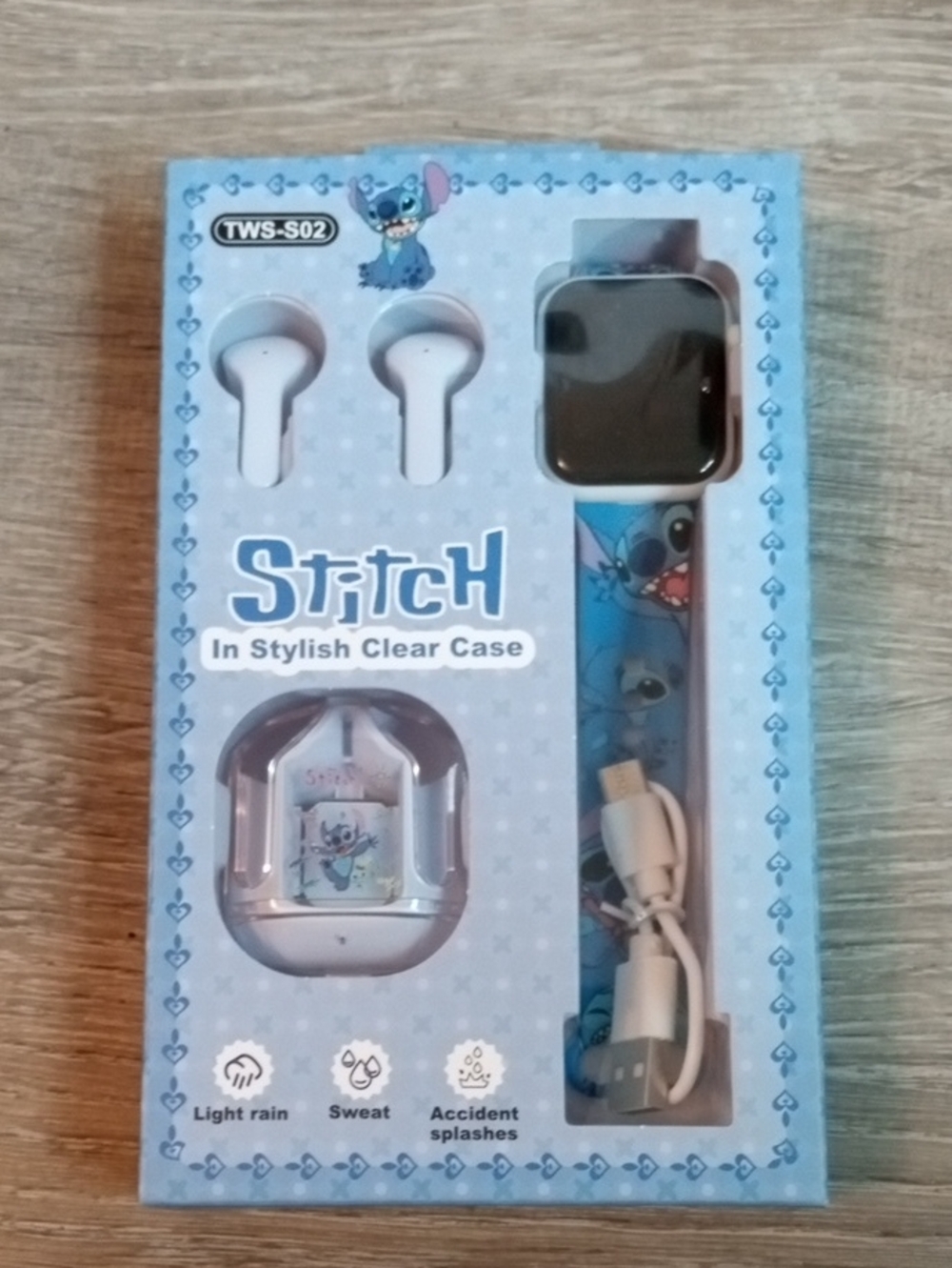 Stitch Blue Wireless Earbuds & Smartwatch Combo - Picture 1 of 2